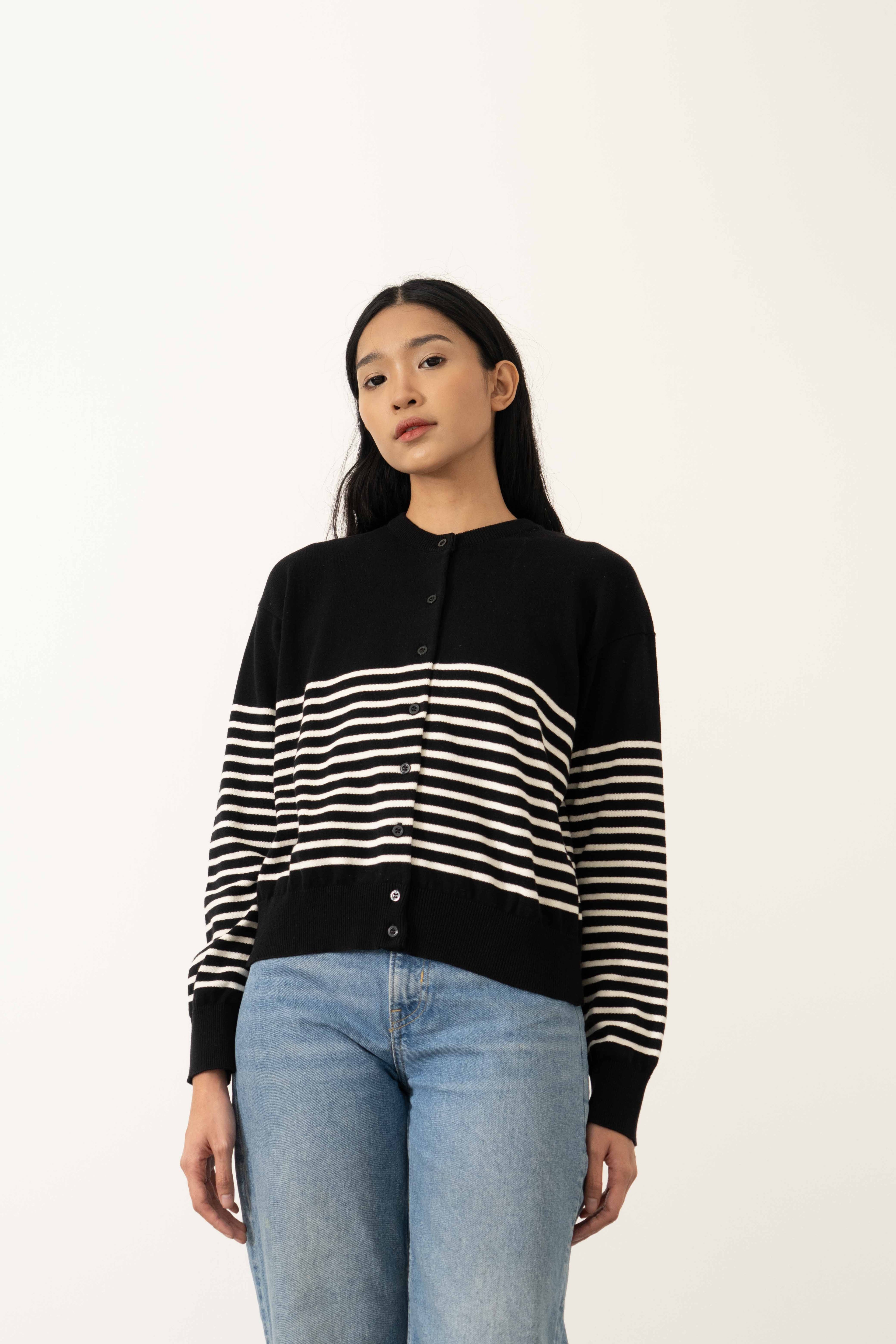 Basic Striped Cardigan