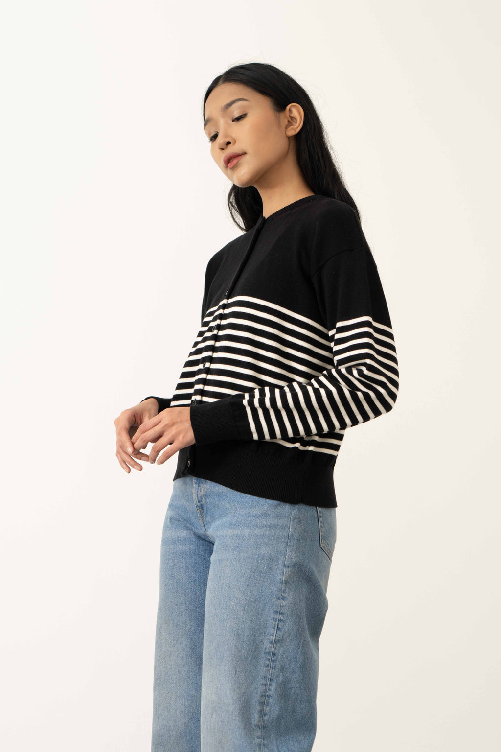 Basic Striped Cardigan