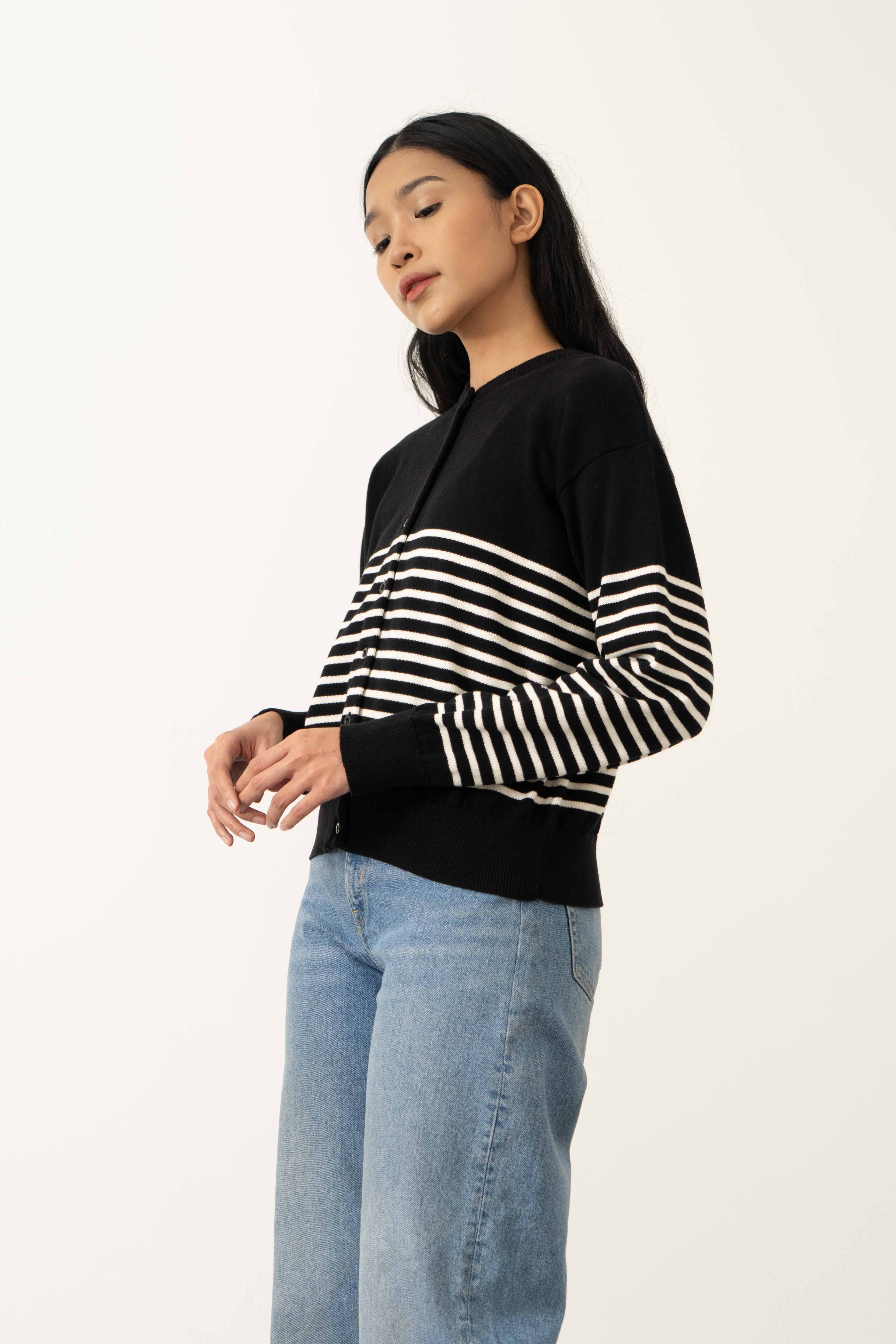 Basic Striped Cardigan